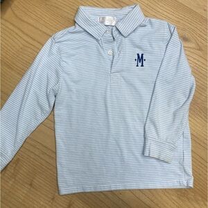 Cecil & Lou long sleeved white and light blue striped shirt